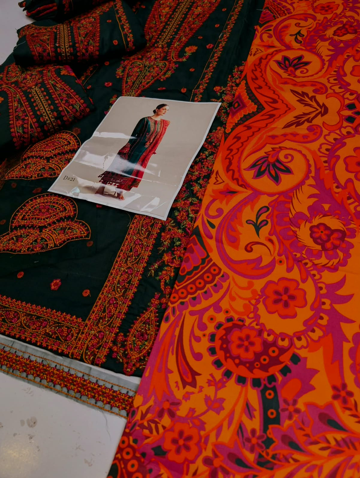 Winter 3 pcs artical 2027 Brand Name Hussain Rehar Dhanak Full emb Front Back and sleeves Emb Trouser Plain Dhanak Emb Printed Woolen Shawl